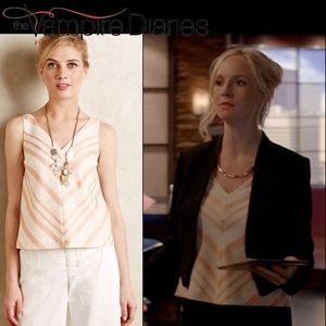 NWT HD IN PARIS Chevron Linen Tank Top 10